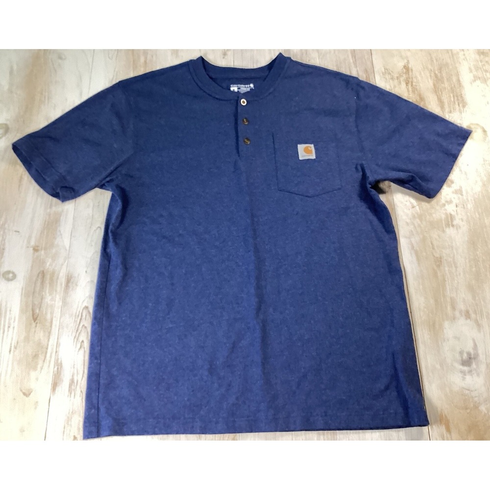 Carhartt Loose Fit Pocket Tee With 2 Buttons Blue Men's Medium